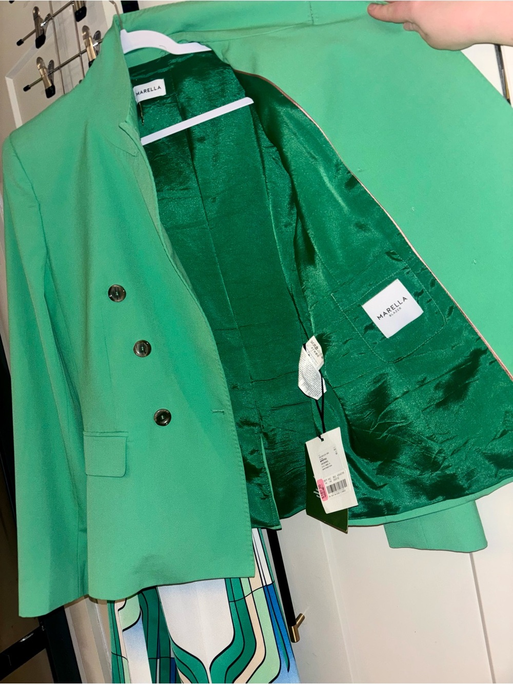 MARELLA Emerald Green Double-Breasted Blazer - Picture 5 of 8